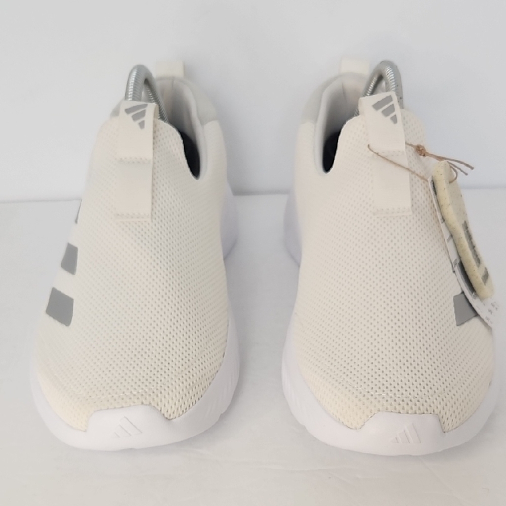 Adidas Cream Slip-On Sneakers with Silver Stripes - Picture 2 of 10